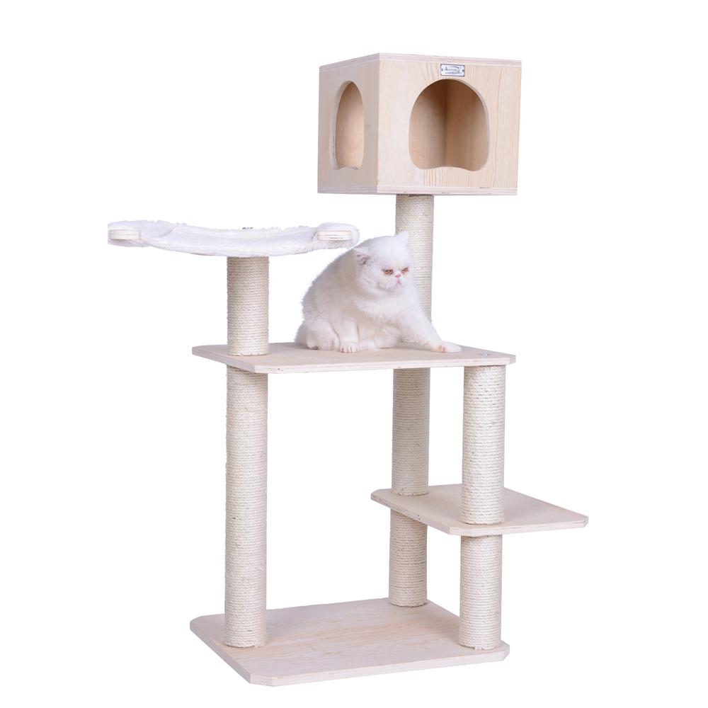 Armarkat Real Wood Premium Scots Pine, Solid Wood Cat Tree, 50" Tall S5103. Picture 9