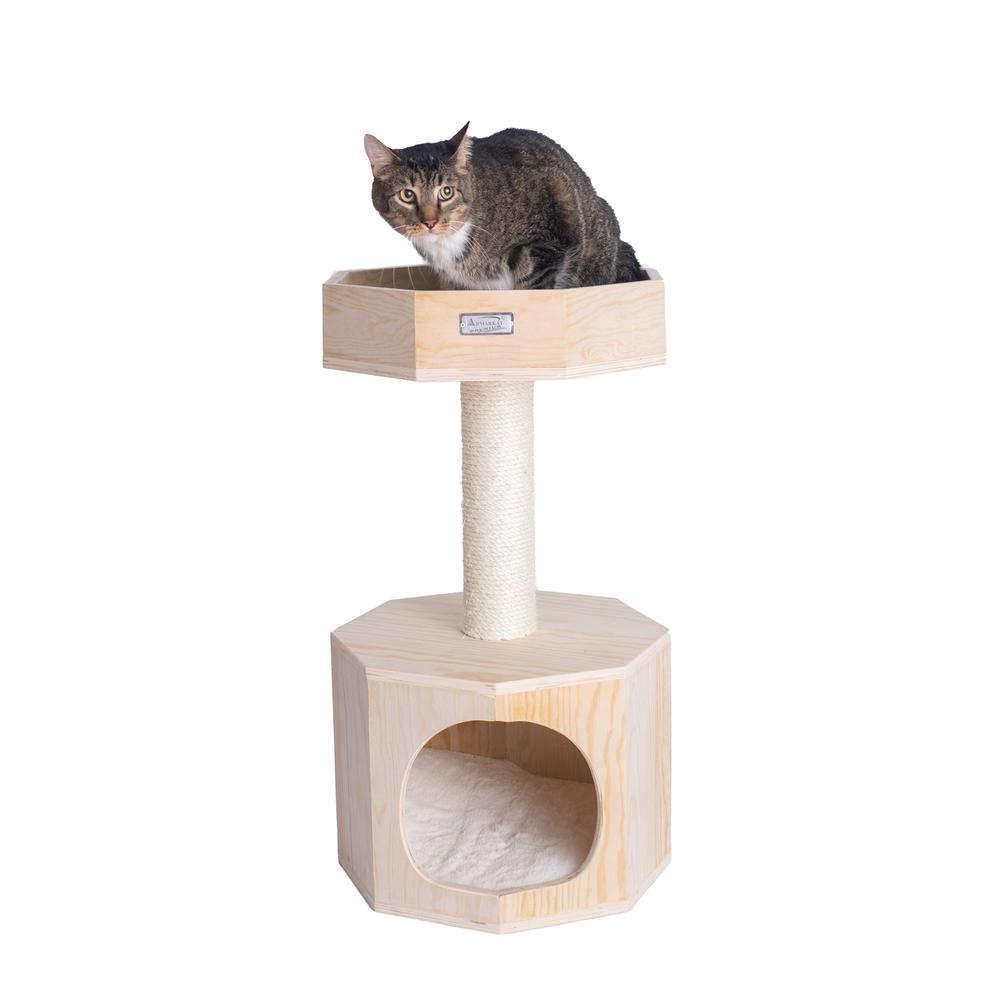 Armarkat Premium Scots Pine 29-Inch Real Wood Cat Tree with Perch and Condo. Picture 1