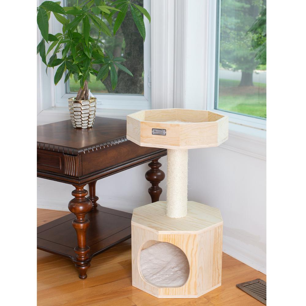 Armarkat Premium Scots Pine 29-Inch Real Wood Cat Tree with Perch and Condo. Picture 4