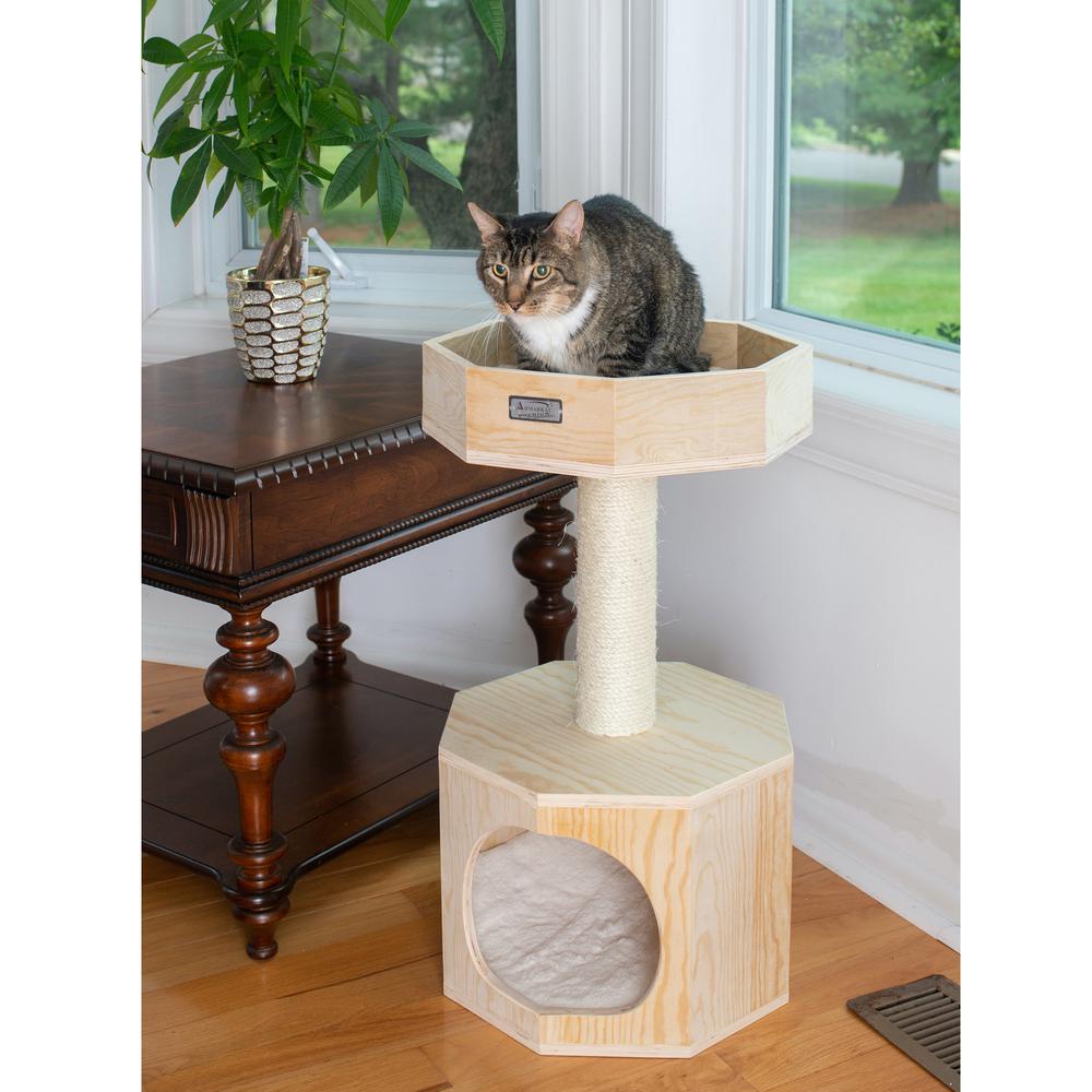 Armarkat Premium Scots Pine 29-Inch Real Wood Cat Tree with Perch and Condo. Picture 5