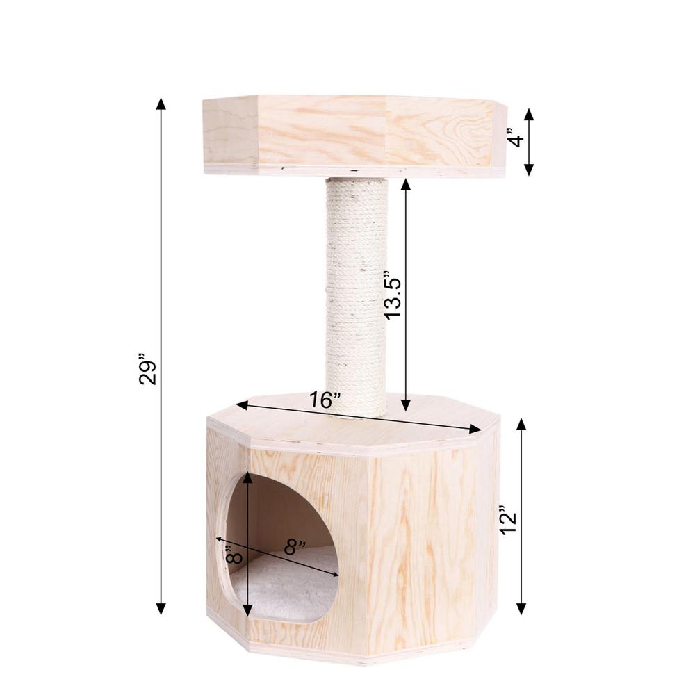 Armarkat Premium Scots Pine 29-Inch Real Wood Cat Tree with Perch and Condo. Picture 6