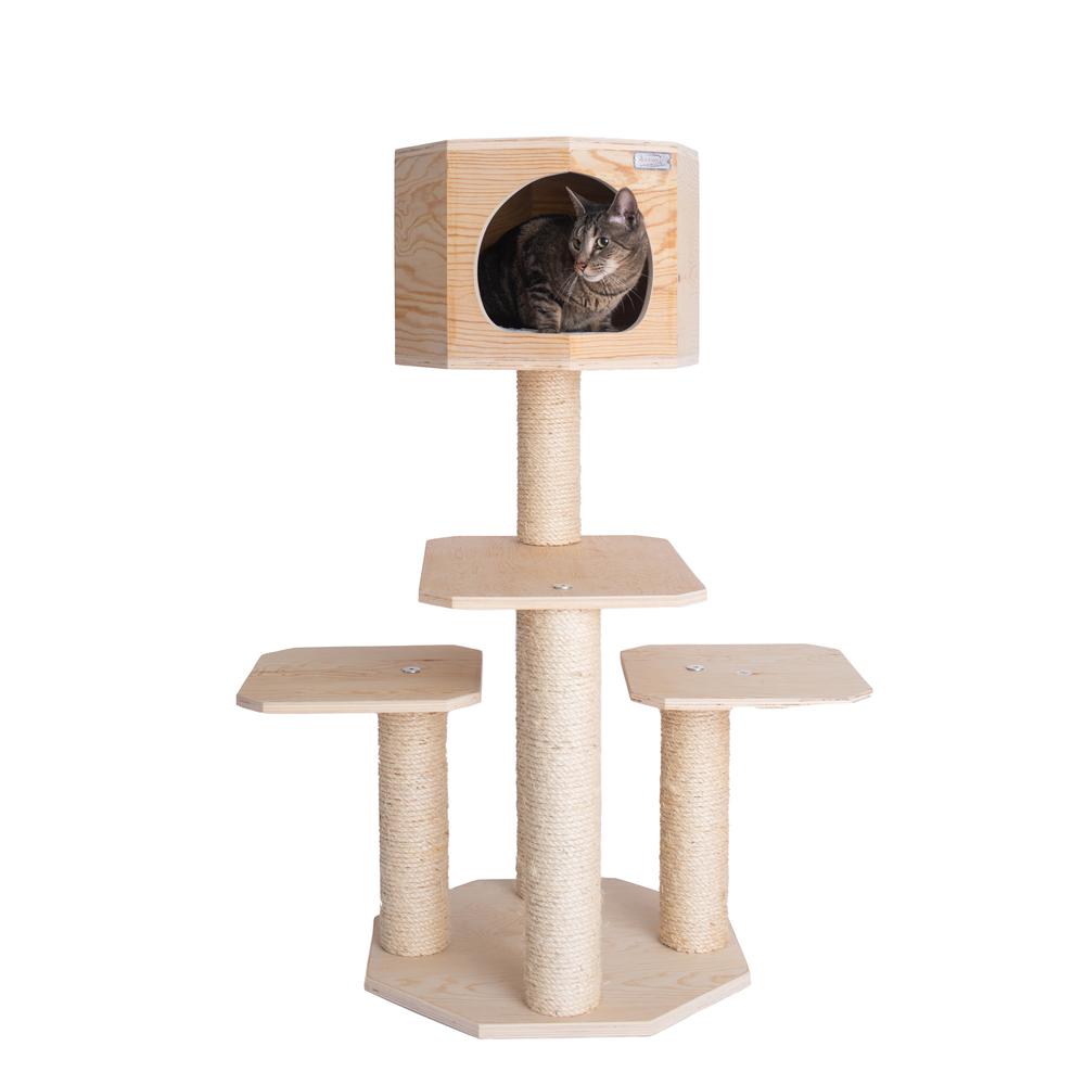 Armarkat Real Wood Premium Model S4203 Scots Pine, Solid Wood Cat Tree, 46" Tall. Picture 1
