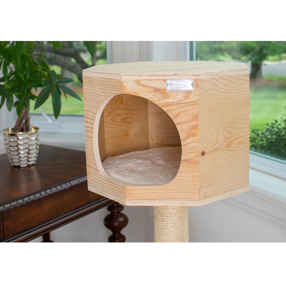 Armarkat Real Wood Premium Model S4203 Scots Pine, Solid Wood Cat Tree, 46" Tall. Picture 5