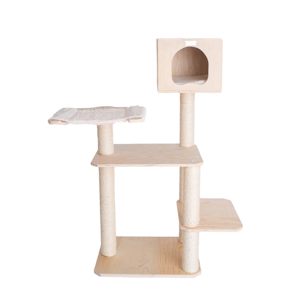 Armarkat Real Wood Premium Scots Pine, Solid Wood Cat Tree, 50" Tall S5103. Picture 7
