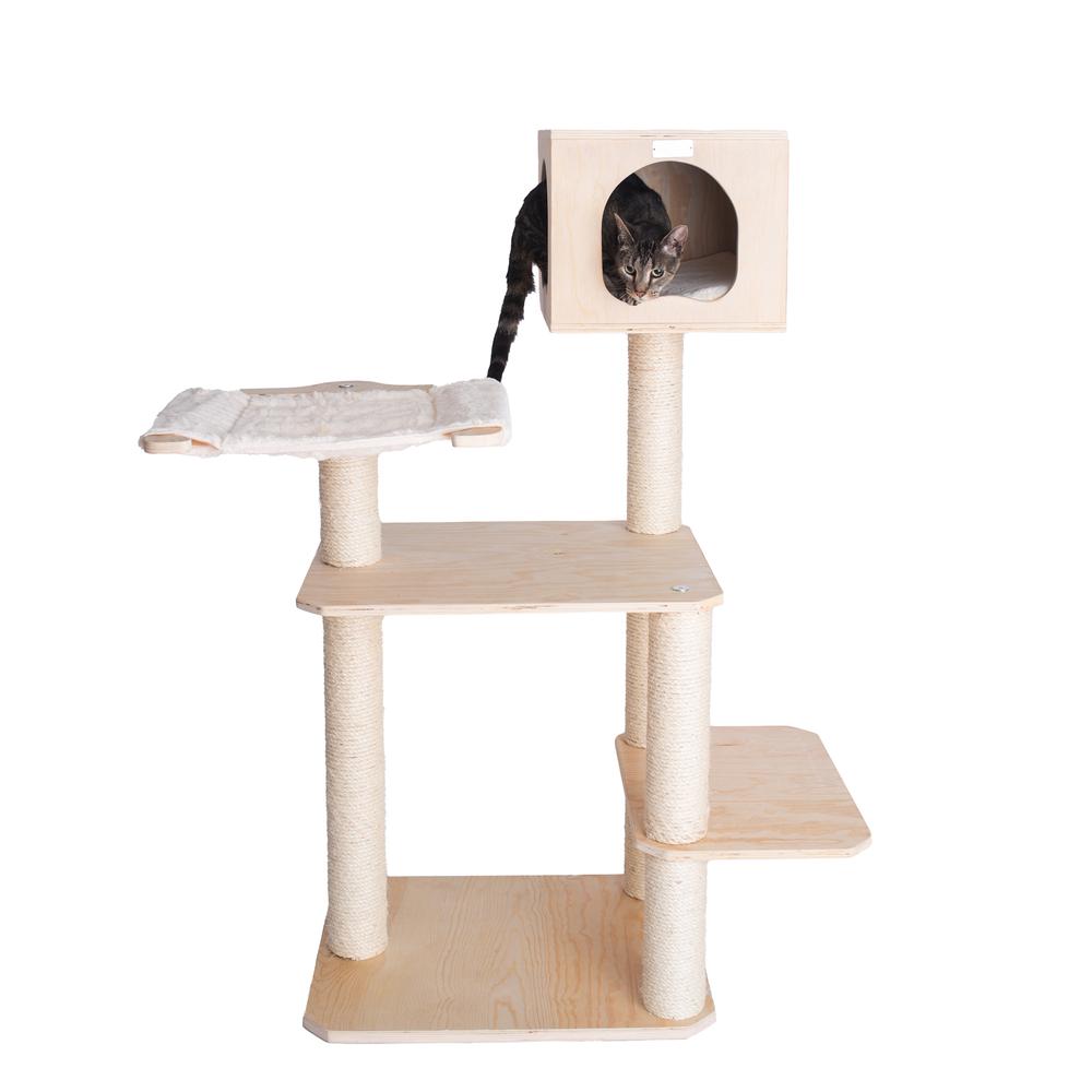 Armarkat Real Wood Premium Scots Pine, Solid Wood Cat Tree, 50" Tall S5103. Picture 1