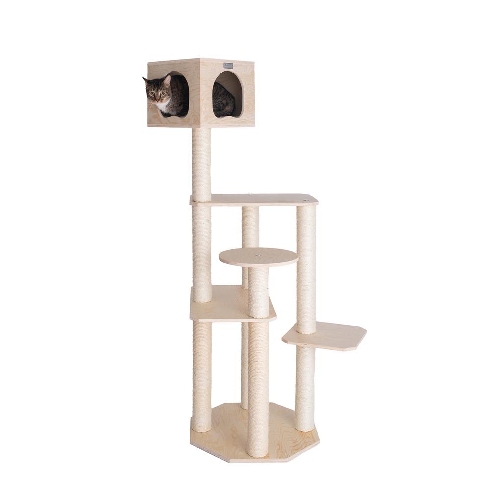 Armarkat Real Wood Premium Scots Pine 69-Inch Cat Tree with Five Levels, Perch, Condo. Picture 1