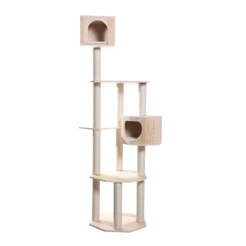 Armarkat Real Wood Premium Scots Pine 85-Inch Cat Tree with Five Levels, Two Condos. Picture 2