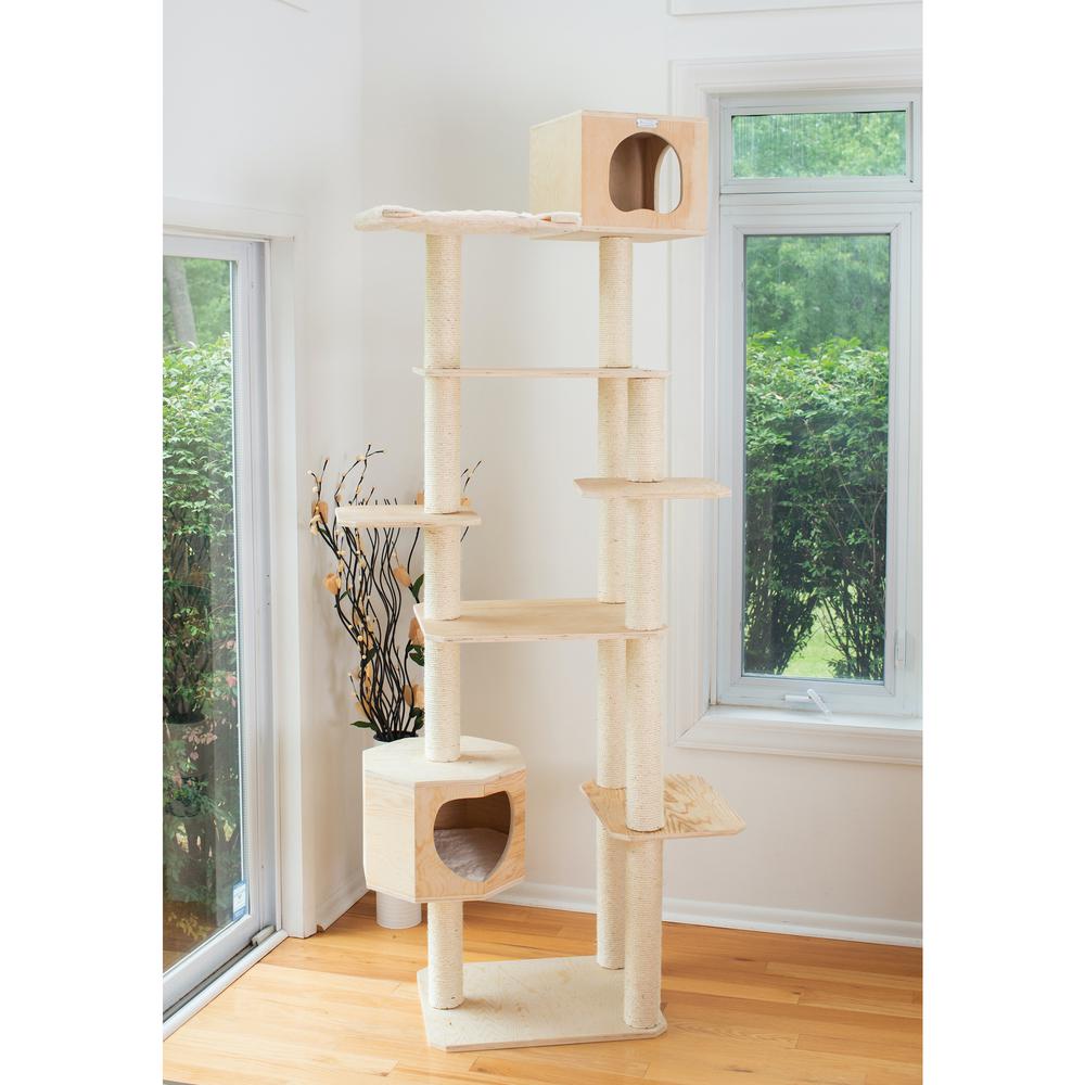 Armarkat Real Wood Premium Scots Pine 89-Inch Cat Tree with Seven Levels, Two Playhouses. Picture 3