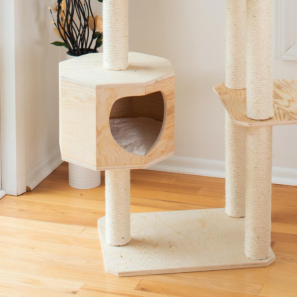 Armarkat Real Wood Premium Scots Pine 89-Inch Cat Tree with Seven Levels, Two Playhouses. Picture 6
