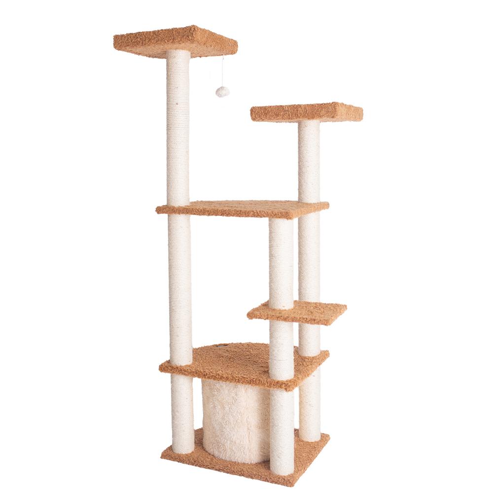 Armarkat Ultra Thick Faux Fur Real Wood Cat Scratching Furniture For Cats Play Chocolate A6402. Picture 9