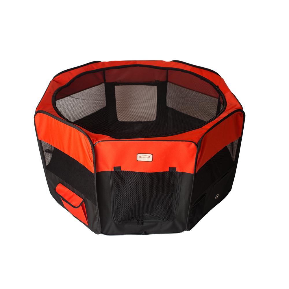 Armarkat Model PP002R-XL Portable Pet Playpen in Black and Red Combo. Picture 8