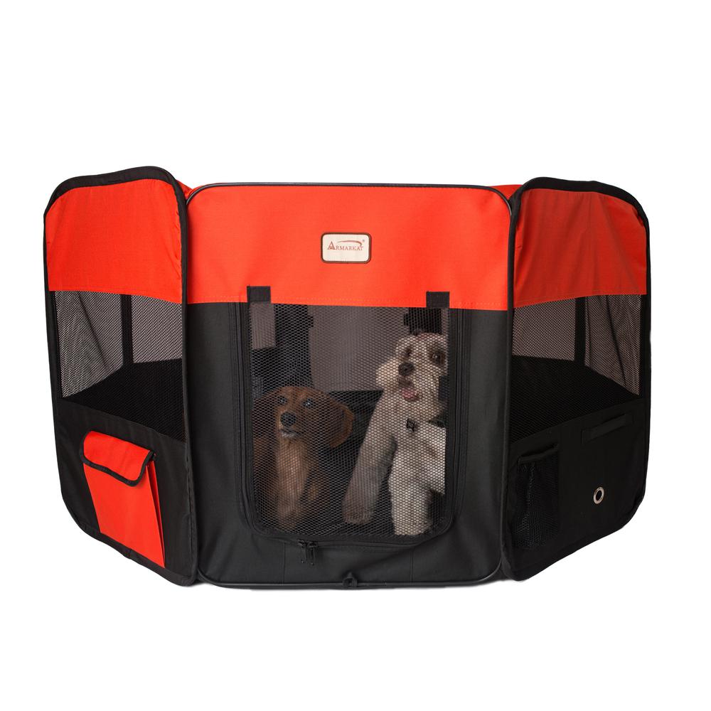 Armarkat Model PP002R-XL Portable Pet Playpen in Black and Red Combo. Picture 4