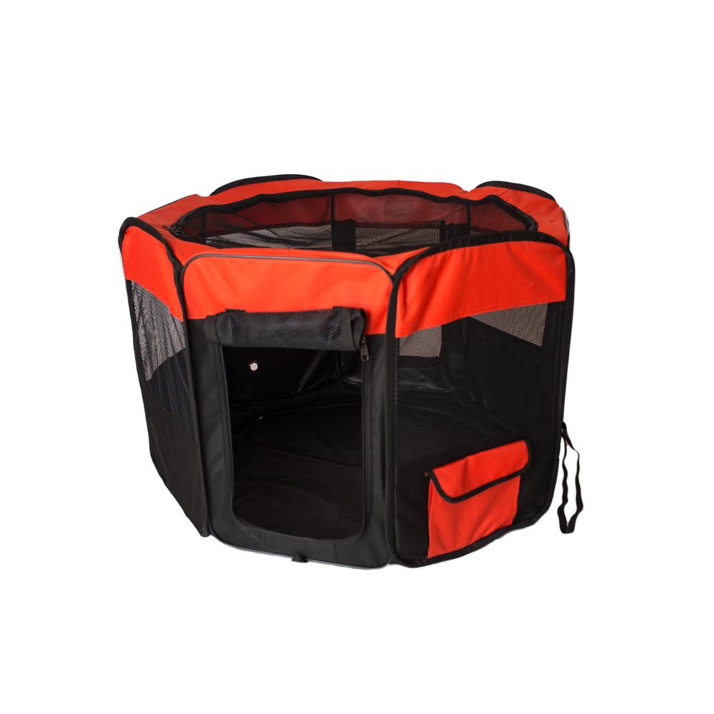 Armarkat Model PP002R-XL Portable Pet Playpen in Black and Red Combo. Picture 7