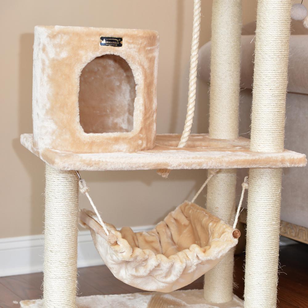 Armarkat 62" Real Wood Cat tree With Scratch posts, Hammock for Cats And Kittens A6202. Picture 5