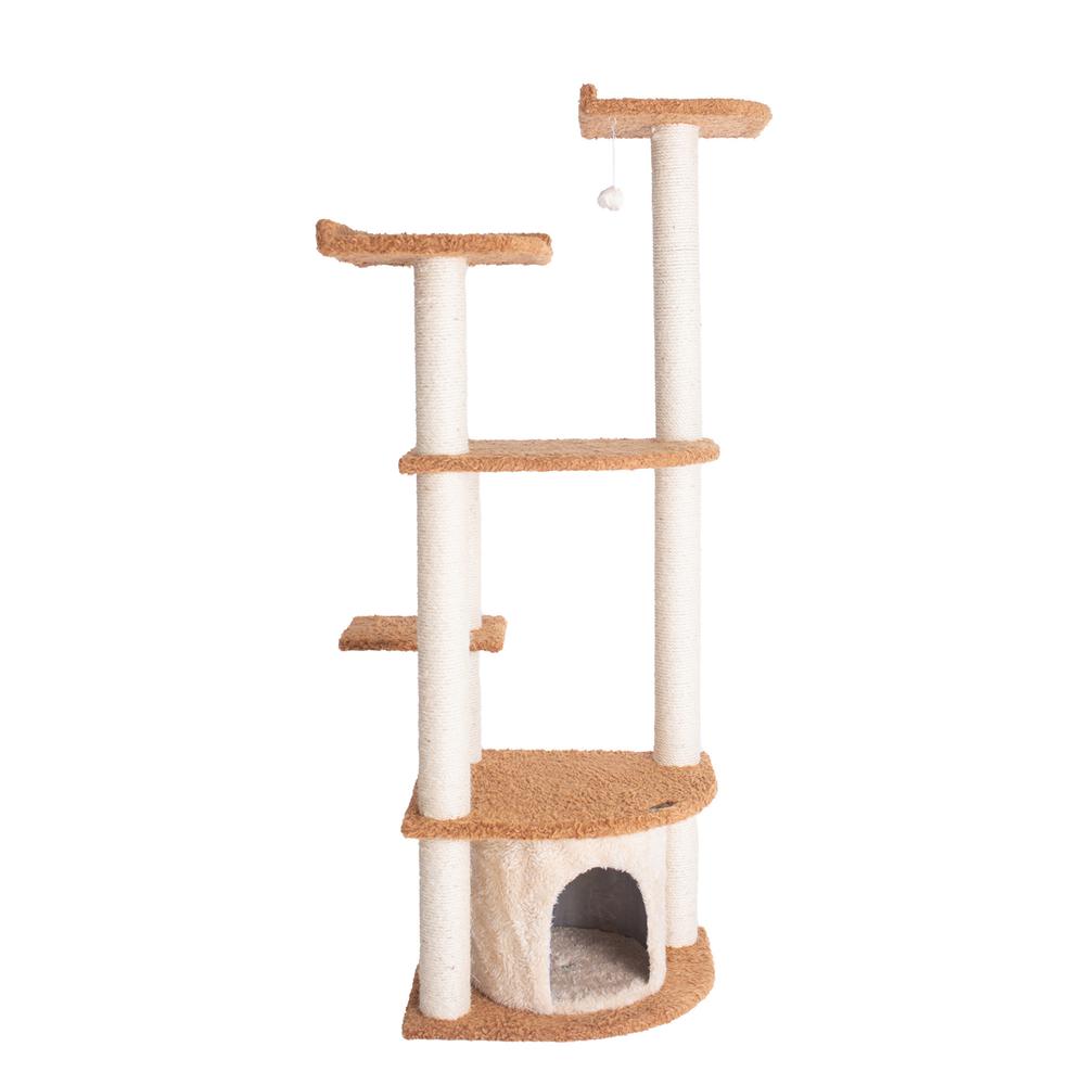 Armarkat Ultra Thick Faux Fur Real Wood Cat Scratching Furniture For Cats Play Chocolate A6402. Picture 8