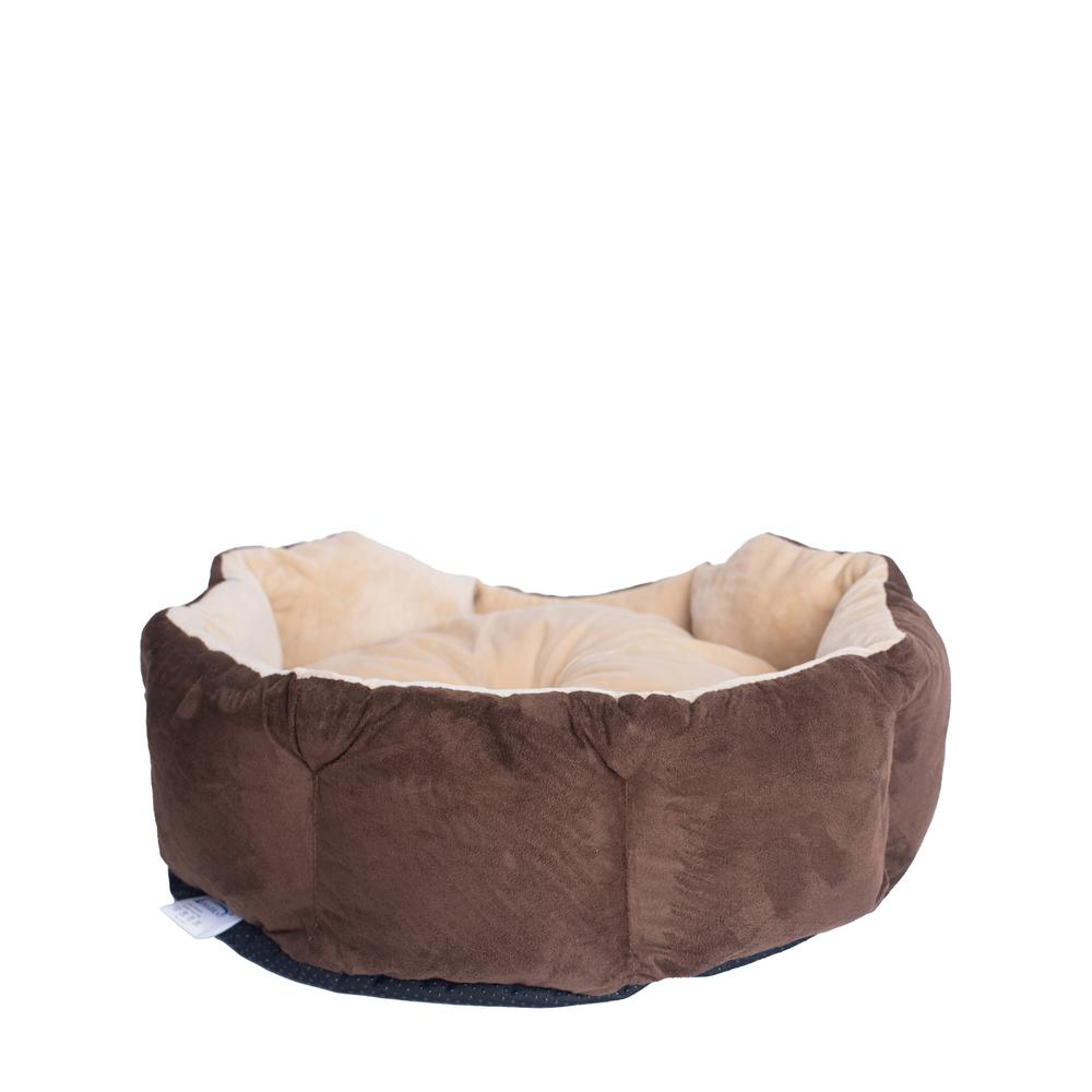 Armarkat Model C01HKF/MH Pet Bed with polyfill in Beige & Mocha for Cats and Extra Small Dogs. Picture 2