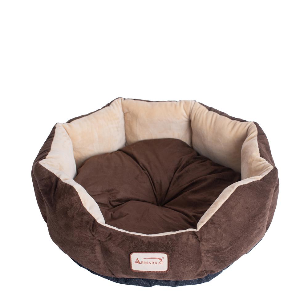 Armarkat Model C01HKF/MH Pet Bed with polyfill in Beige & Mocha for Cats and Extra Small Dogs. Picture 10