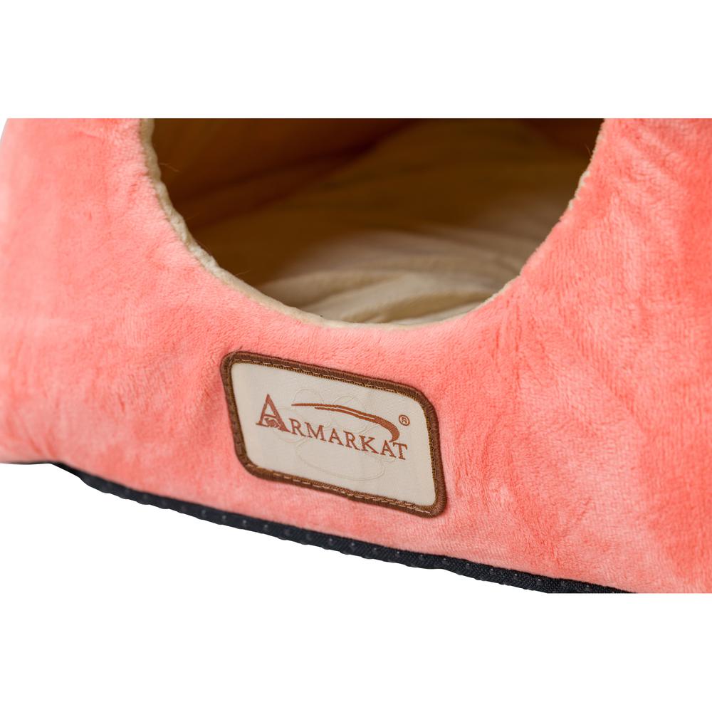 Armarkat 2-In-1 Cat Bed Cave Shape And Cuddle Pet Bed, Orange/Beige. Picture 11