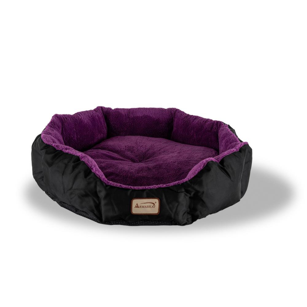 Armarkat Large, Soft Cat Bed in Purple and Black - C101NH/ZH. Picture 1