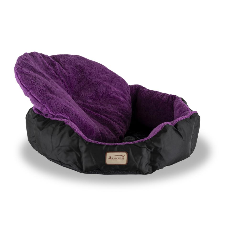 Armarkat Large, Soft Cat Bed in Purple and Black - C101NH/ZH. Picture 2