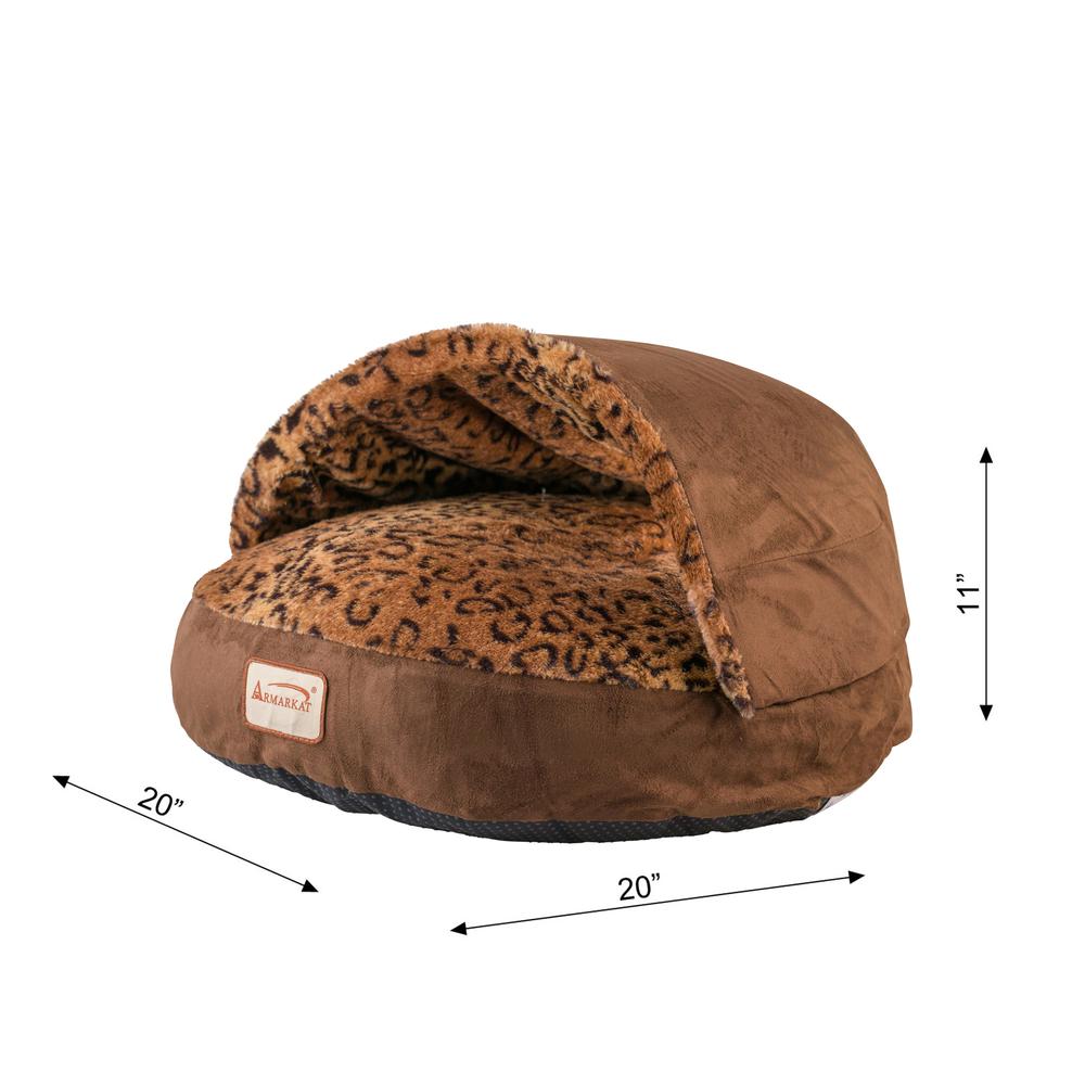 Armarkat Cat Bed Model C31HKF/BW, Mocha and Leopard. Picture 6