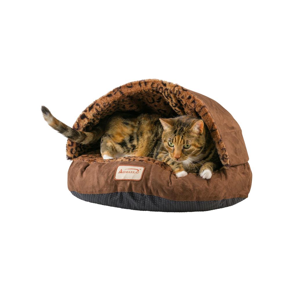 Armarkat Cat Bed Model C31HKF/BW, Mocha and Leopard. Picture 9