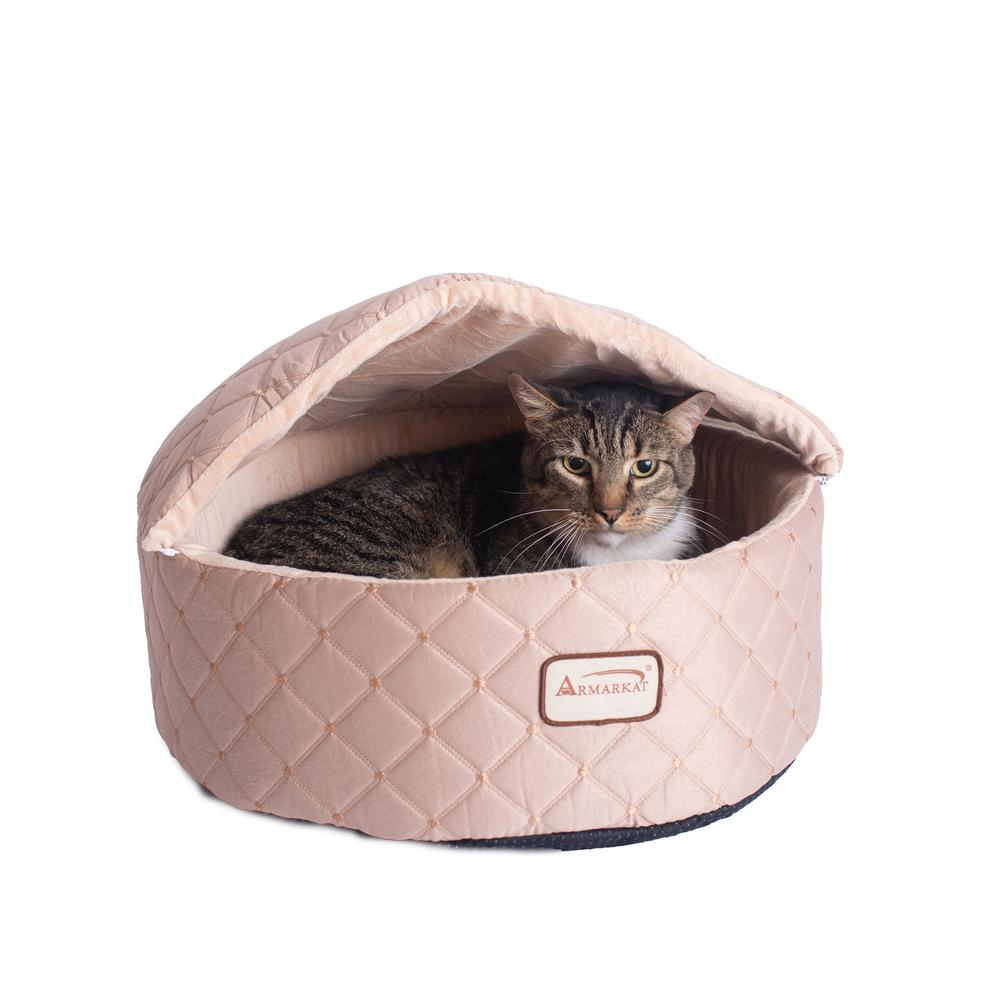 Armarkat Cat Bed Model C33HFS/FS-M, Medium, Light Apricot. Picture 1