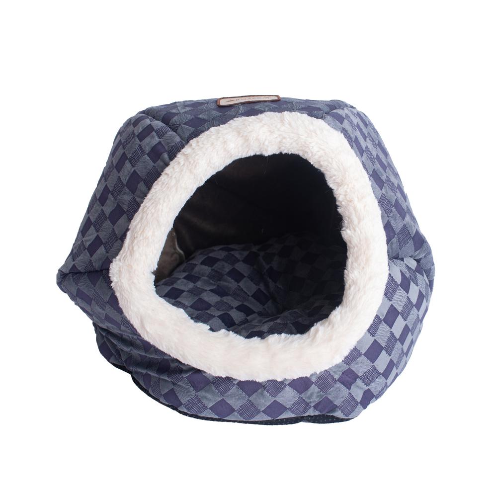 Armarkat Cuddle Cave Cat Bed C44 For Cats & Puppy Dogs,  Blue Checkered. Picture 9