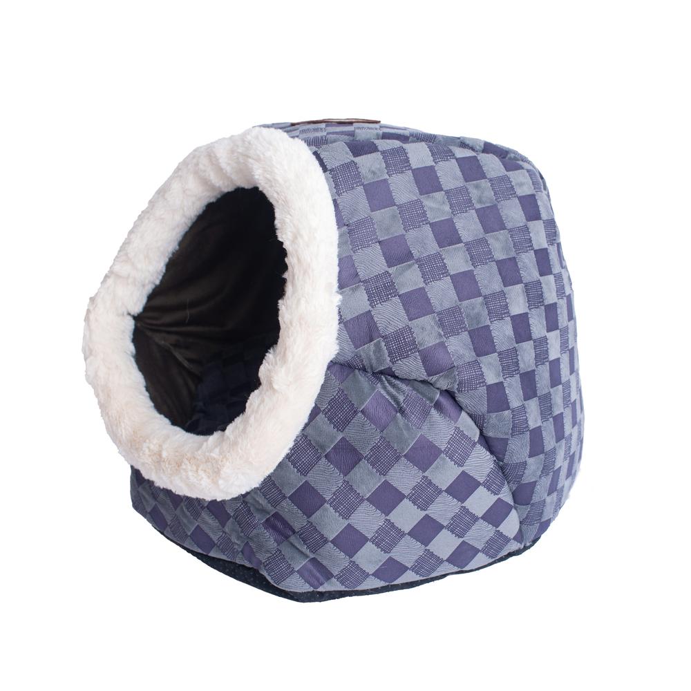 Armarkat Cuddle Cave Cat Bed C44 For Cats & Puppy Dogs,  Blue Checkered. Picture 10