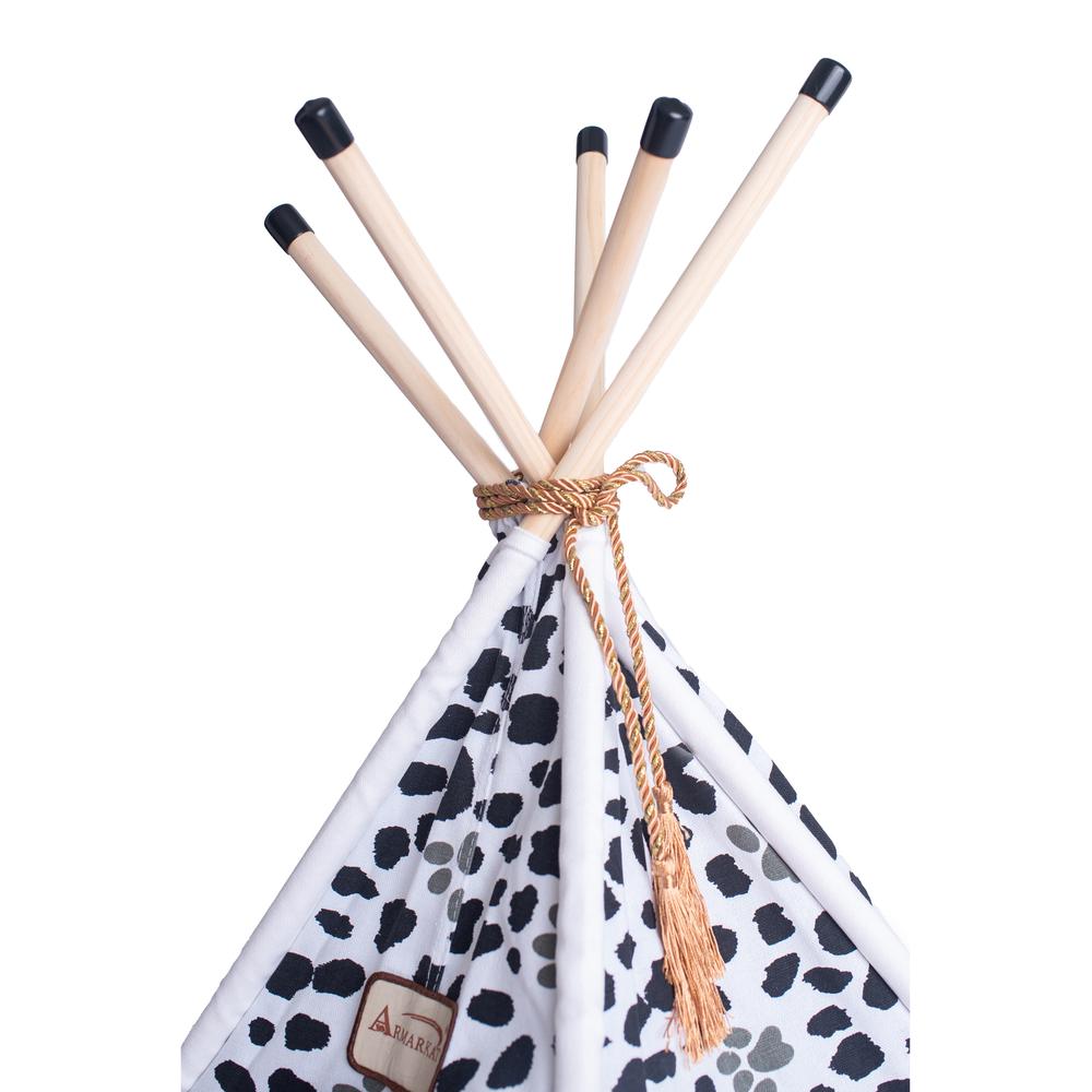 Armarkat Cat Bed Model C46, Teepee style, White w/black paw print. Picture 8