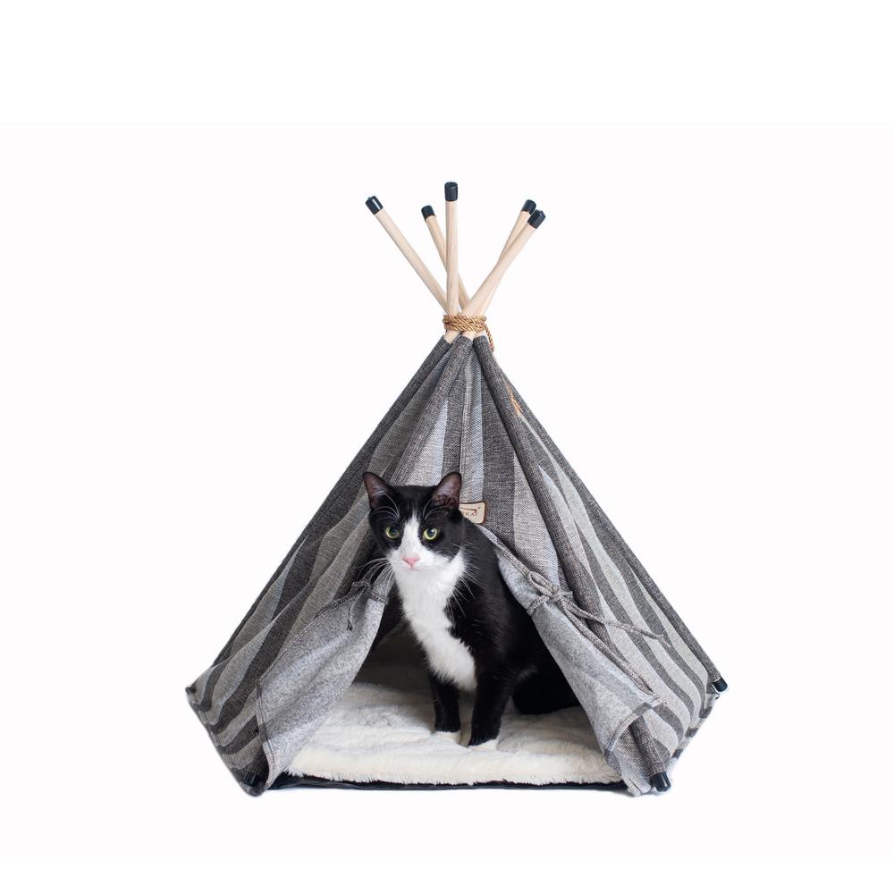Armarkat Cat Bed Model C56HBS/SH, Teepee Style with Striped Pattern. Picture 9