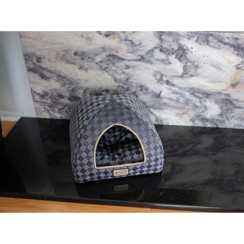 Armarkat Cat Bed Model C65HHG/LS, Purple Gray Combo Checkered Pattern. Picture 8