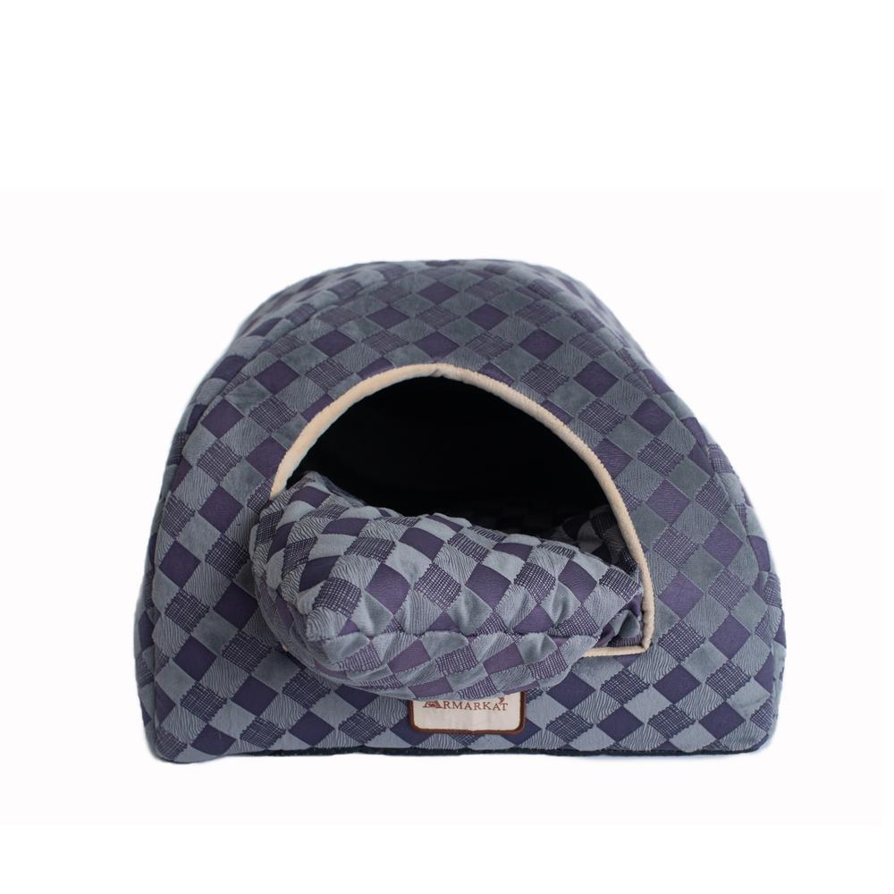 Armarkat Cat Bed Model C65HHG/LS, Purple Gray Combo Checkered Pattern. Picture 10