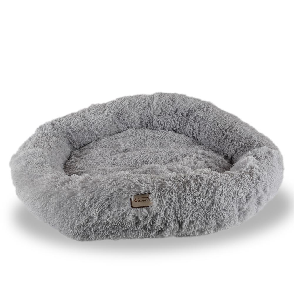 Armarkat Extra Large, Fluffy Gray Round Cat Bed - C71NHS. Picture 1
