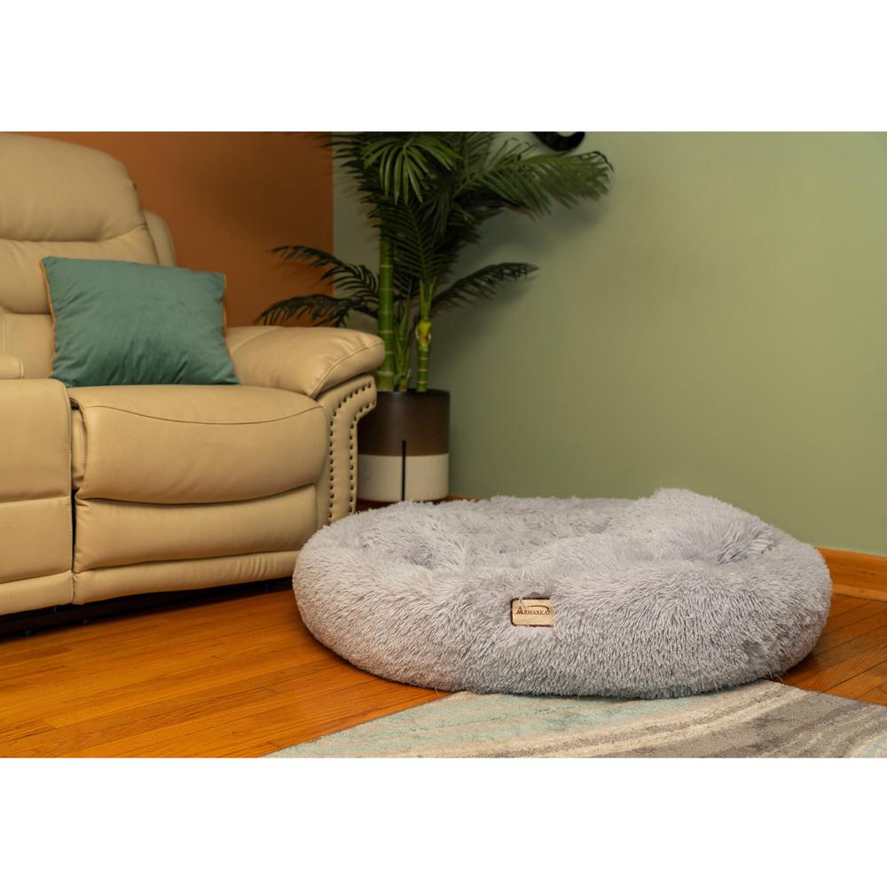 Armarkat Extra Large, Fluffy Gray Round Cat Bed - C71NHS. Picture 3
