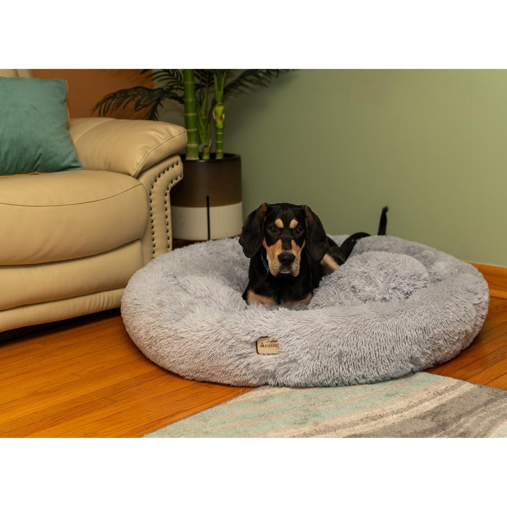 Armarkat Extra Large, Fluffy Gray Round Cat Bed - C71NHS. Picture 4