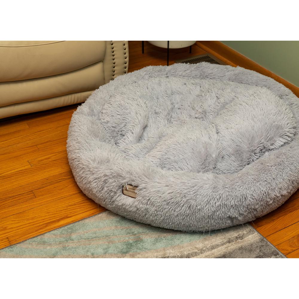 Armarkat Extra Large, Fluffy Gray Round Cat Bed - C71NHS. Picture 7
