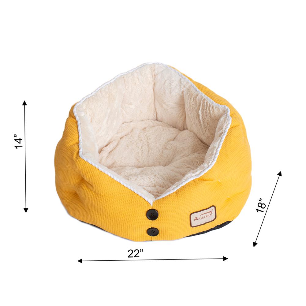 Armarkat Cat Bed Model C75HMB/MH Gold Waffle and White. Picture 7