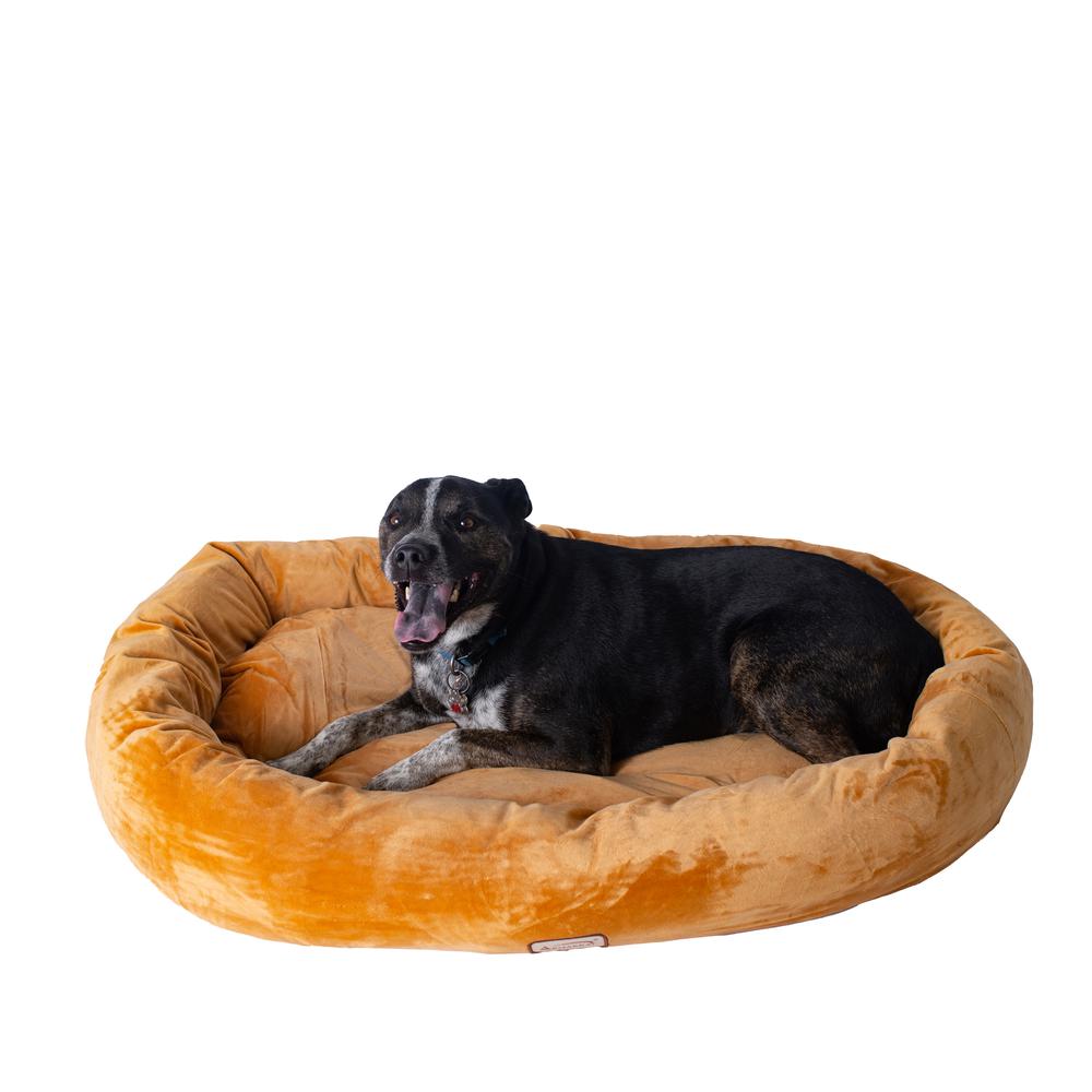 Armarkat Model D02CZS-L Large Earth Brown Bolstered Pet Bed and Mat. Picture 1