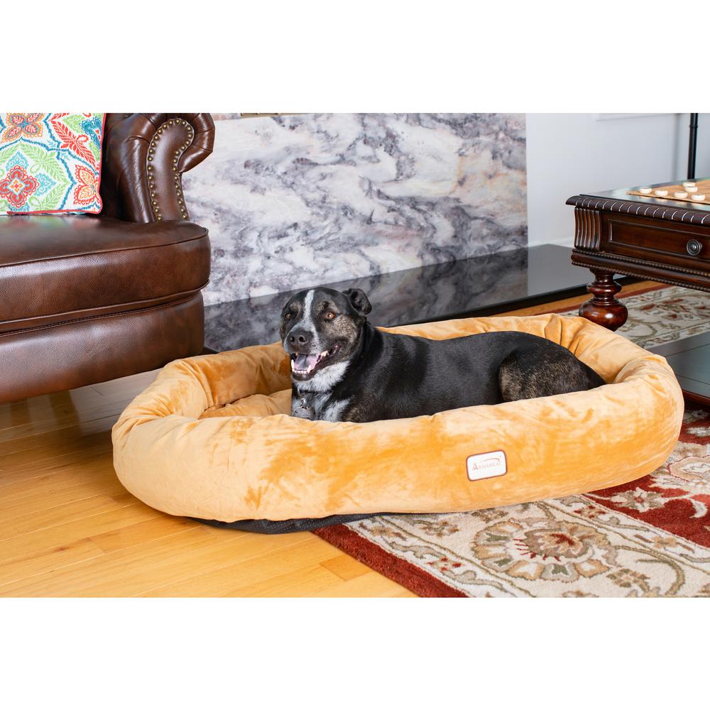Armarkat Model D02CZS-L Large Earth Brown Bolstered Pet Bed and Mat. Picture 3
