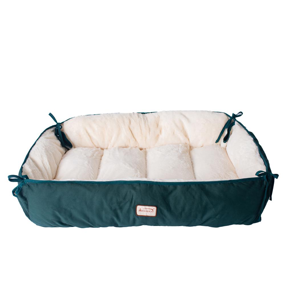 Armarkat Model D04HML/MB-L Large Laurel Green & Ivory Pet Bed and Mat. Picture 9