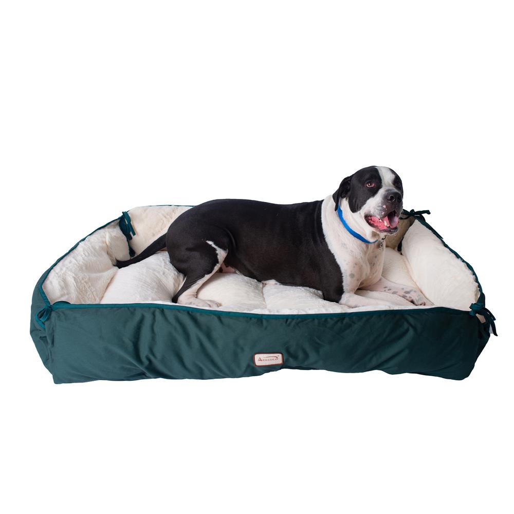 Armarkat Model D04HML/MB-X Extra Large Green & Ivory Pet Bed and Mat. Picture 1