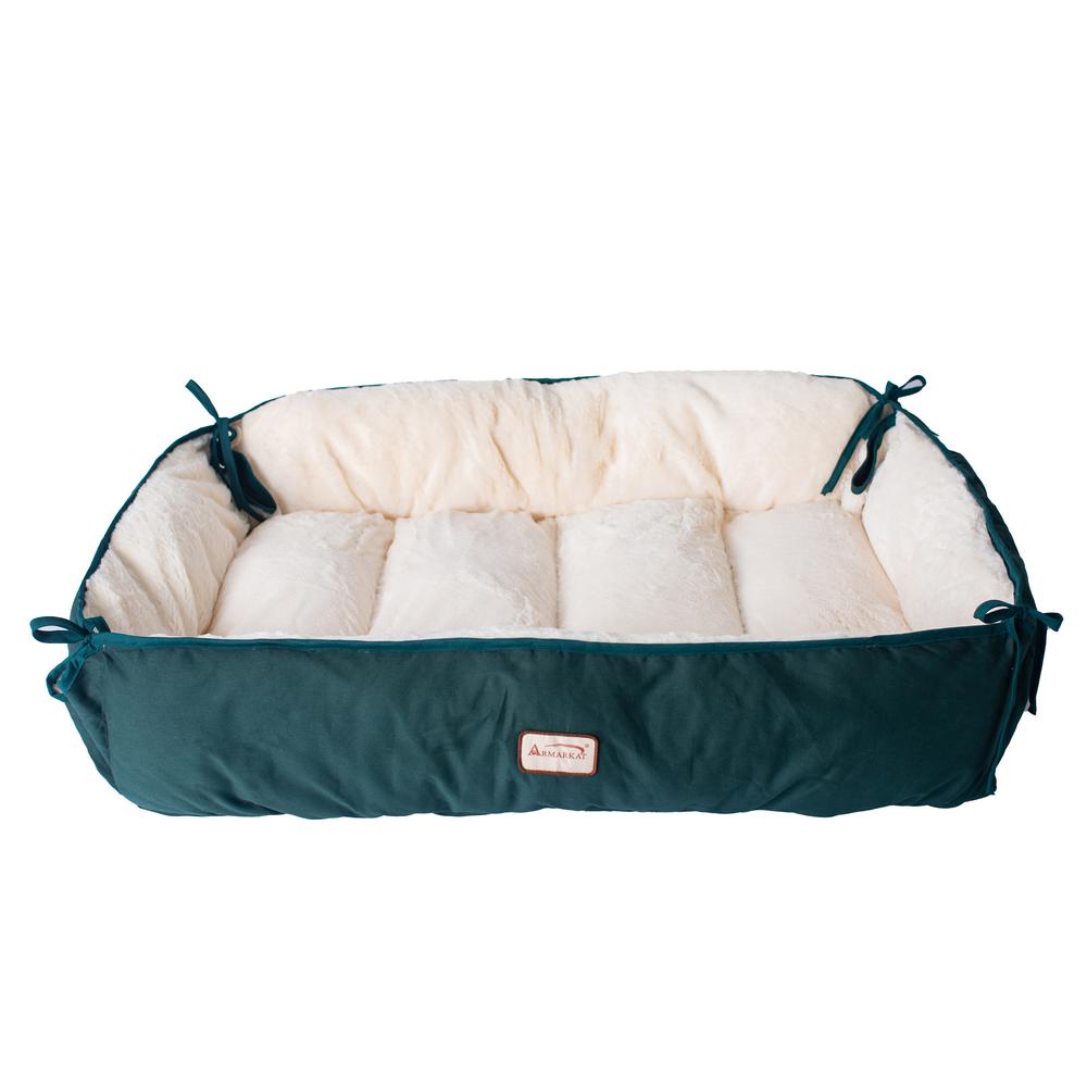 Armarkat Model D04HML/MB-X Extra Large Green & Ivory Pet Bed and Mat. Picture 9