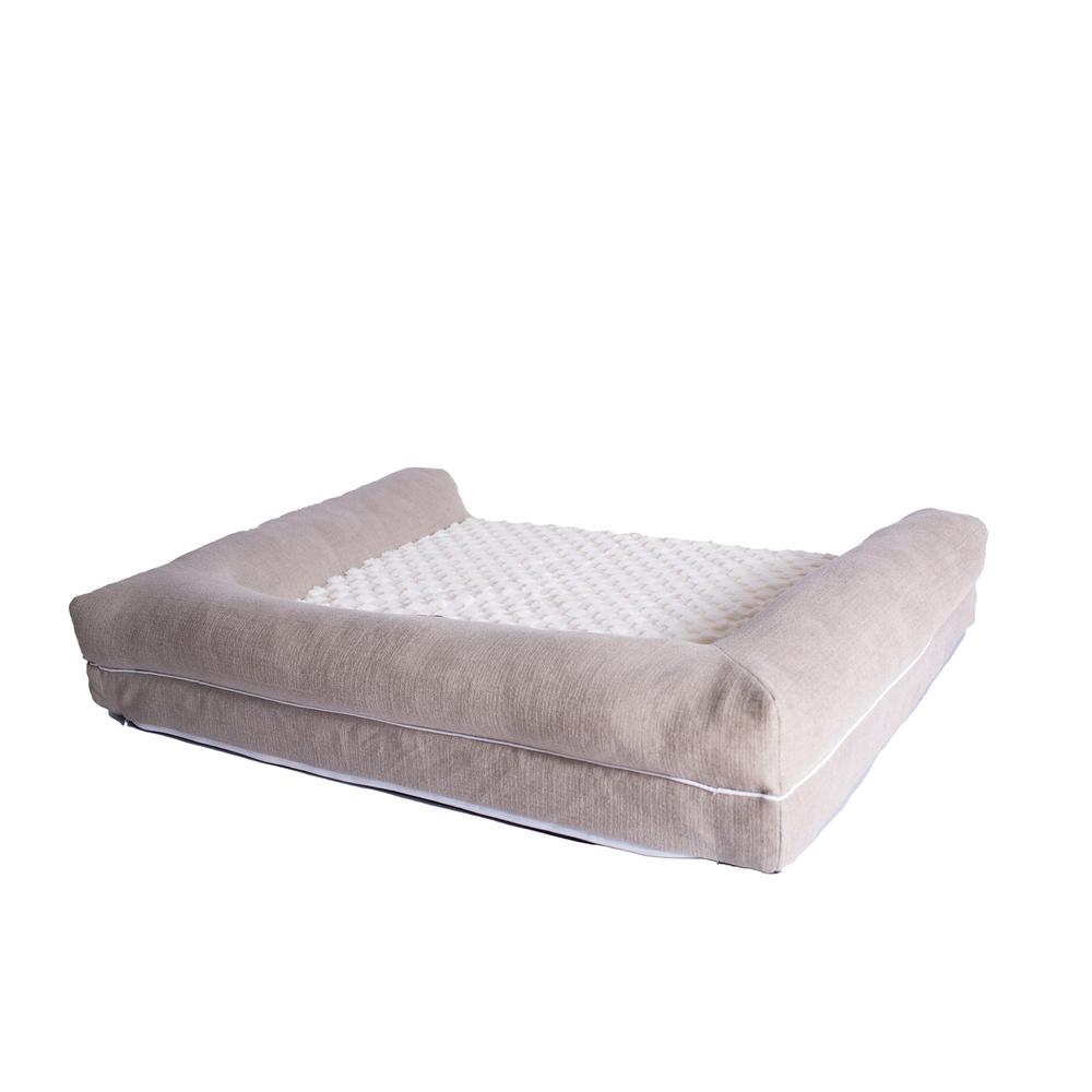 New Armarkat Model D07B Ivory & Beige Medium Bolstered Pet Bed with Memory Foam. Picture 2