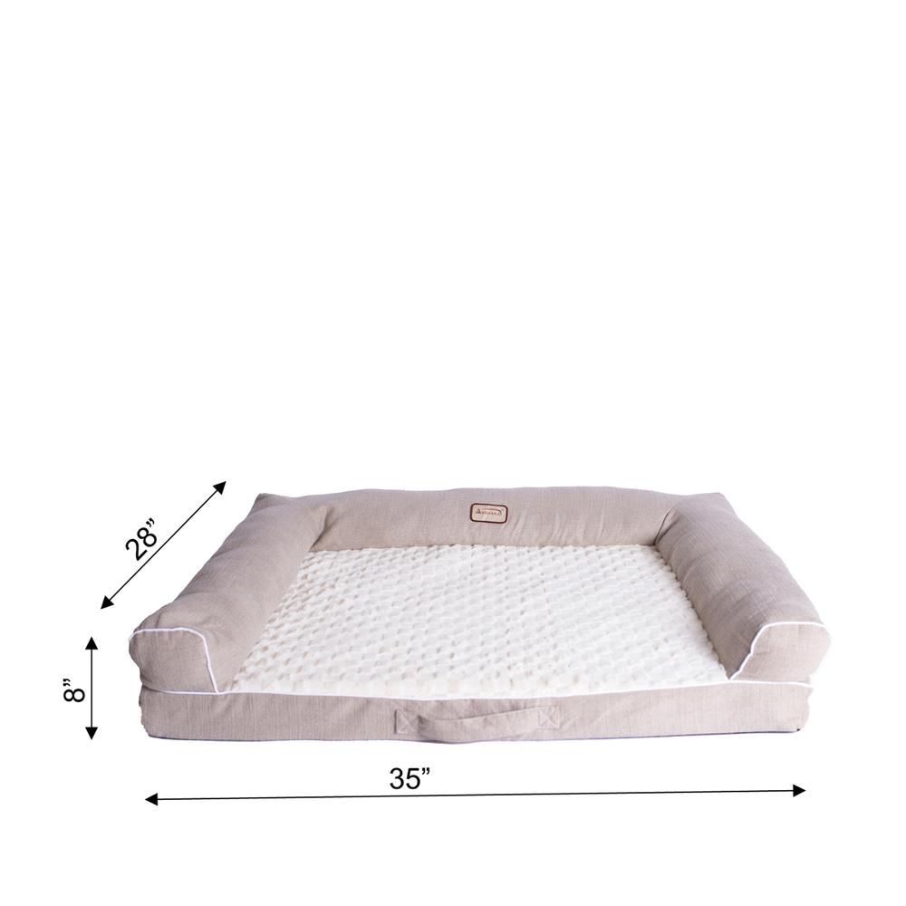 New Armarkat Model D07B Ivory & Beige Medium Bolstered Pet Bed with Memory Foam. Picture 7