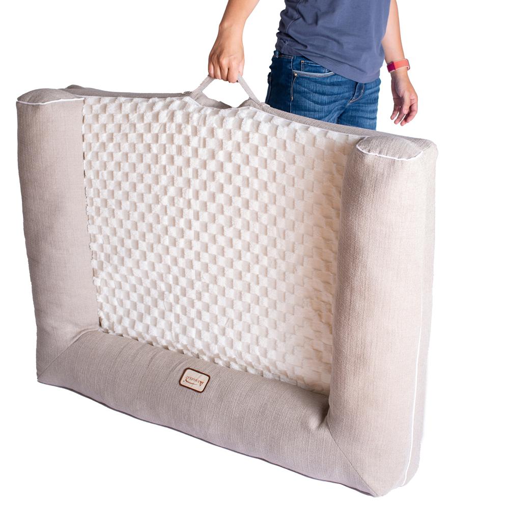 New Armarkat Model D07B Ivory & Beige Medium Bolstered Pet Bed with Memory Foam. Picture 10