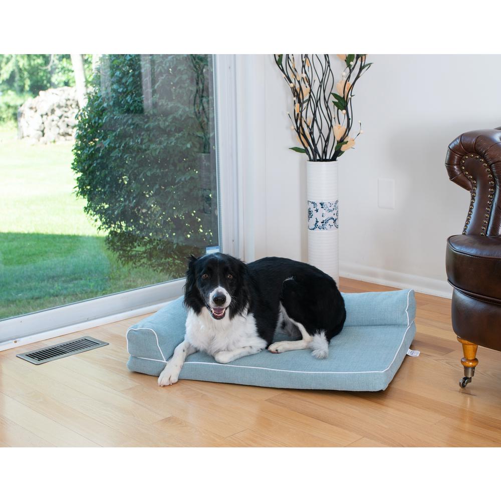New Armarkat Model D08A Soothing Blue Medium Bolstered Pet Bed with Poly Fill Cushion. Picture 2
