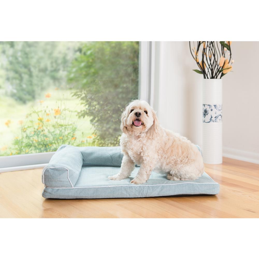 New Armarkat Model D08A Soothing Blue Medium Bolstered Pet Bed with Poly Fill Cushion. Picture 5