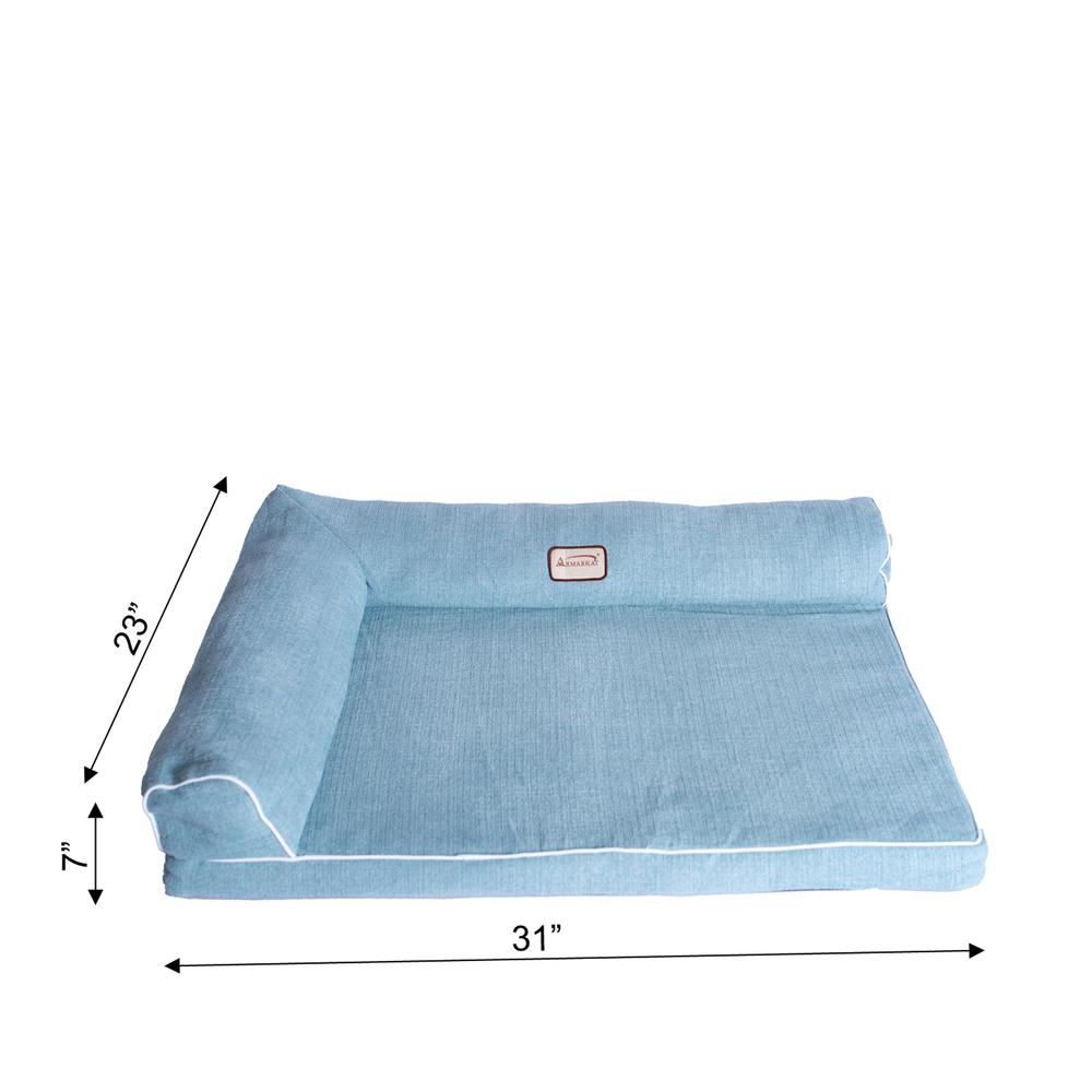 New Armarkat Model D08A Soothing Blue Medium Bolstered Pet Bed with Poly Fill Cushion. Picture 6