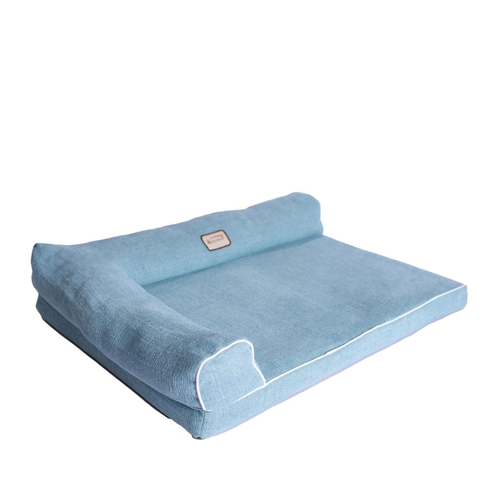 New Armarkat Model D08A Soothing Blue Medium Bolstered Pet Bed with Poly Fill Cushion. Picture 9